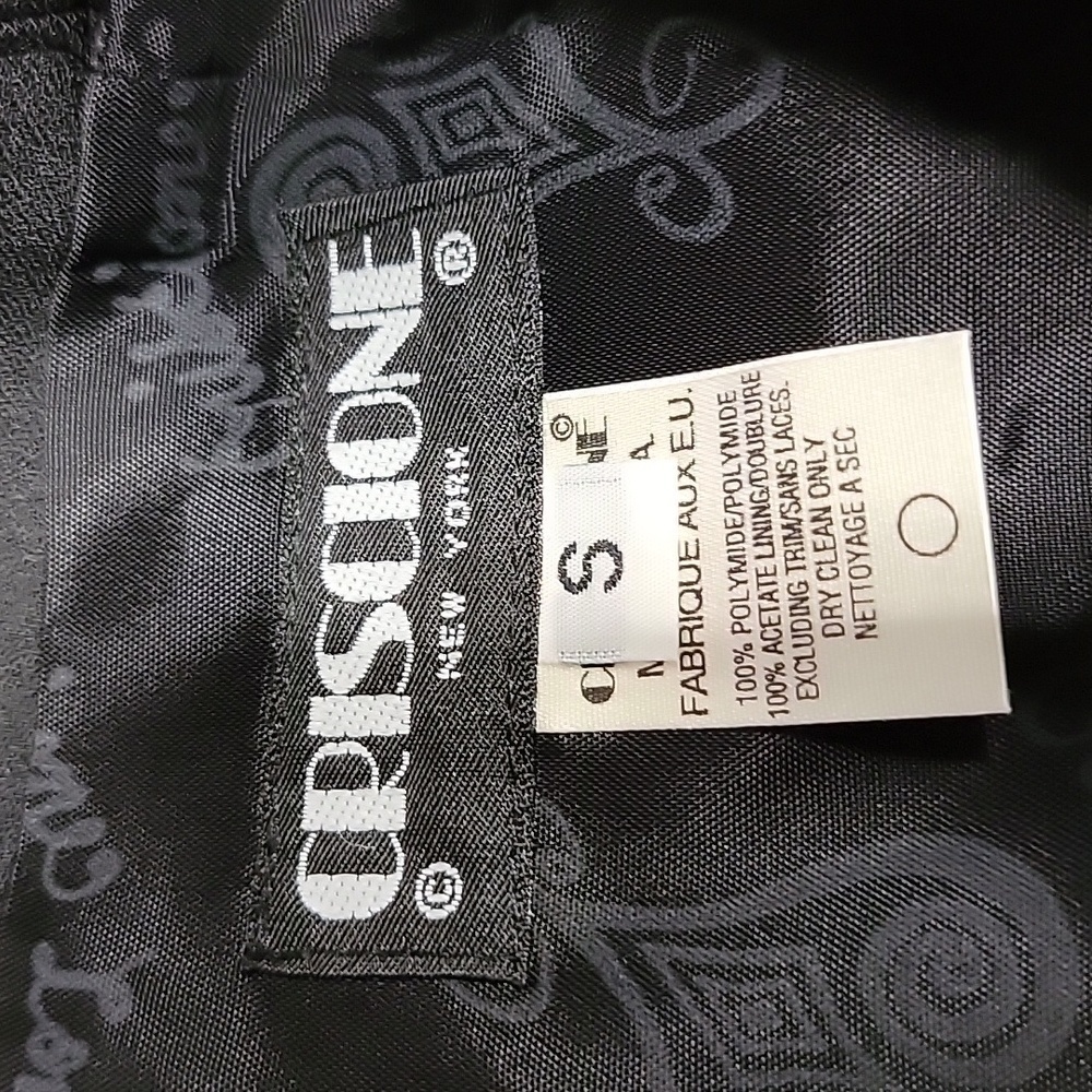 Criscione New York Size S Black Vintage Pencil Skirt Pleated Side Waist, Lined - Picture 9 of 10